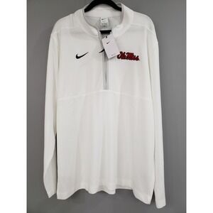 NEW MENS‎ XXL Nike University of Mississippi Ole Miss Quarter Zip Pullover Shirt